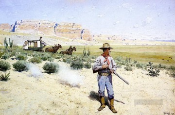 アメリカインディアン Painting - ファーニー・ヘンリー・F アメリカ西部の駅馬車を守る